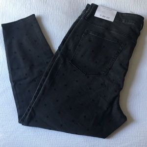 Loft Black Polka Dot Skinny Jeans